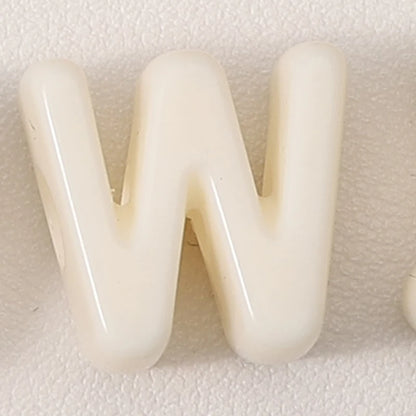20pcs Beige Acrylic Large Hole Letter Loose Beads DIY Necklace