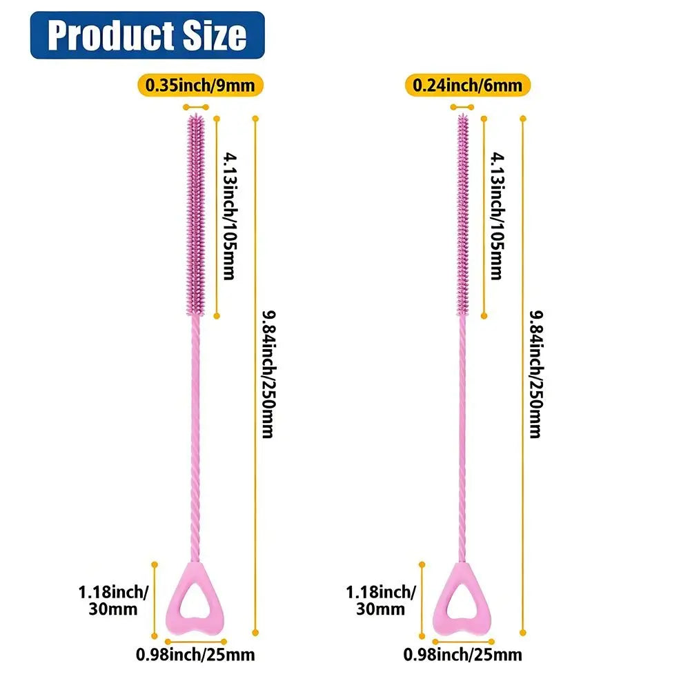 Durable Reusable Silicone Straw Cleaning Brush Long Household Gap Brush Kitchen Gadgets Drinking Straw Cleaner Brush for