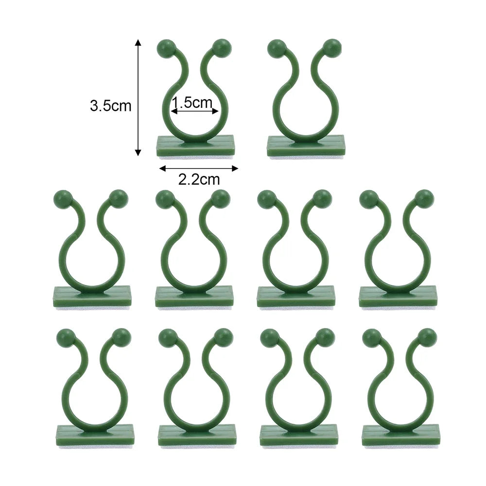 Invisible Plant Support Clips for Climbing Orchid Flower Ties Tomato Vine Plastic Garden Self-Adhesive Wall Fixture Binding Hook