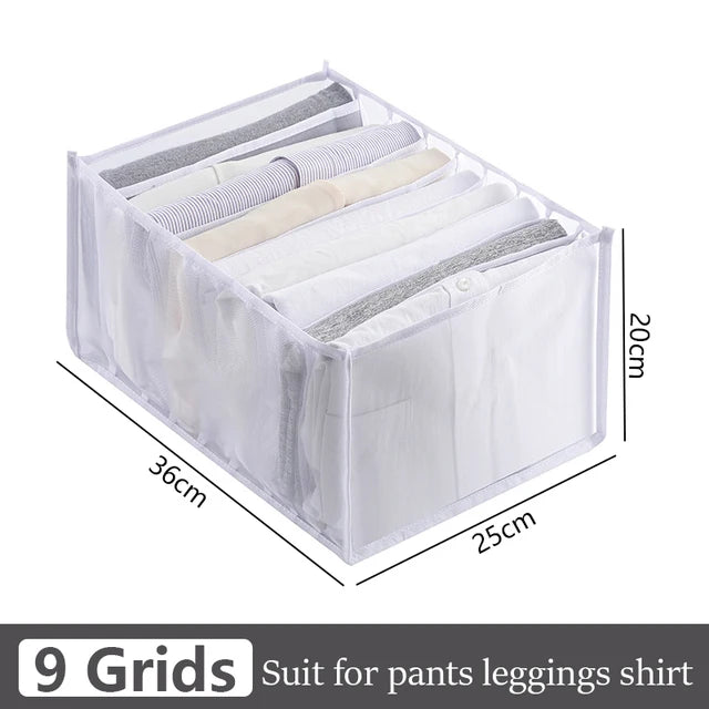 6-Grid Foldable Drawer Divider Underwear Storage Box, Wardrobe Organizer for Bras, Socks & Lingerie, Closet Storage Container