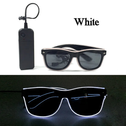 1PC Light Up LED Glasses Glow Sunglasses EL Wire Neon Glasses Glow in The Dark Party Supplies Neon Party Favors for Adults