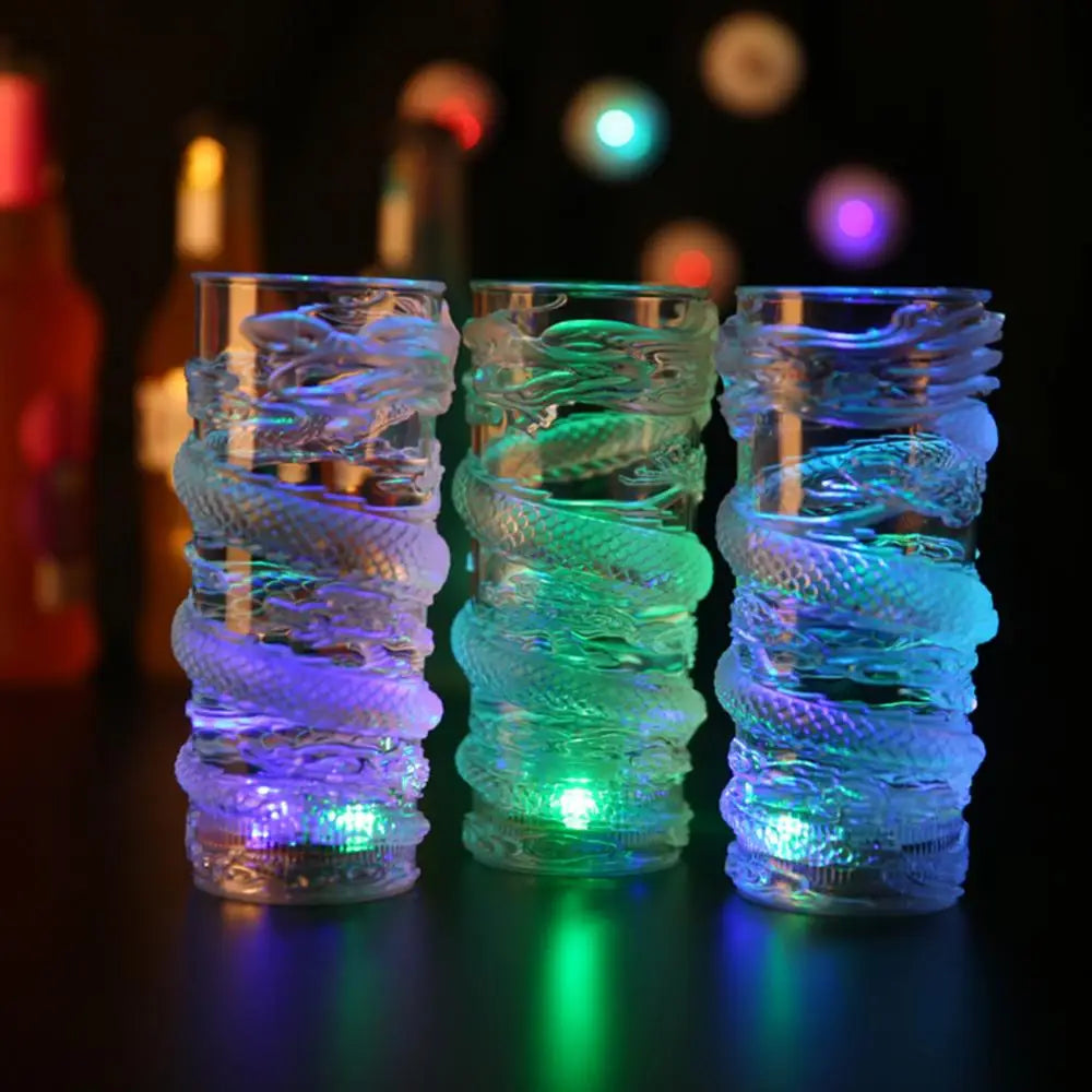 Hot Sell 285ml Creative Party Cups Dragon LED Flashing Color Change Water Activated Light Up Beer Whisky Cup Mug Tableware