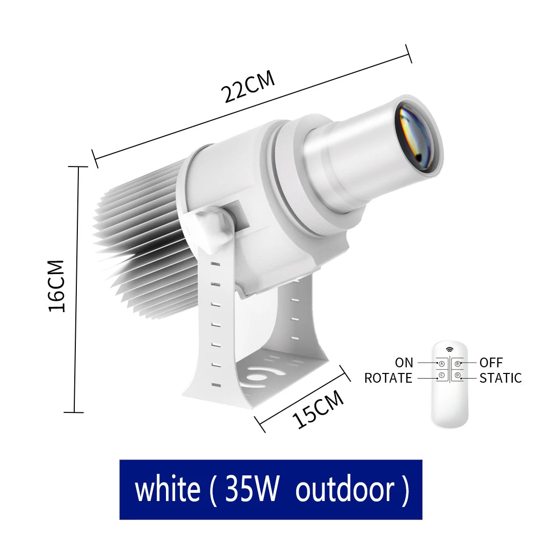 Custom Led HD Gobo Logo Projector Indoor Outdoor Ip67 Waterproof Rotating Advertising Image Projection Light For Floor Wedding
