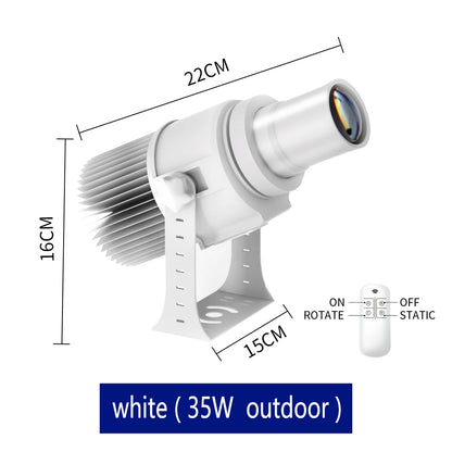 Custom Led HD Gobo Logo Projector Indoor Outdoor Ip67 Waterproof Rotating Advertising Image Projection Light For Floor Wedding