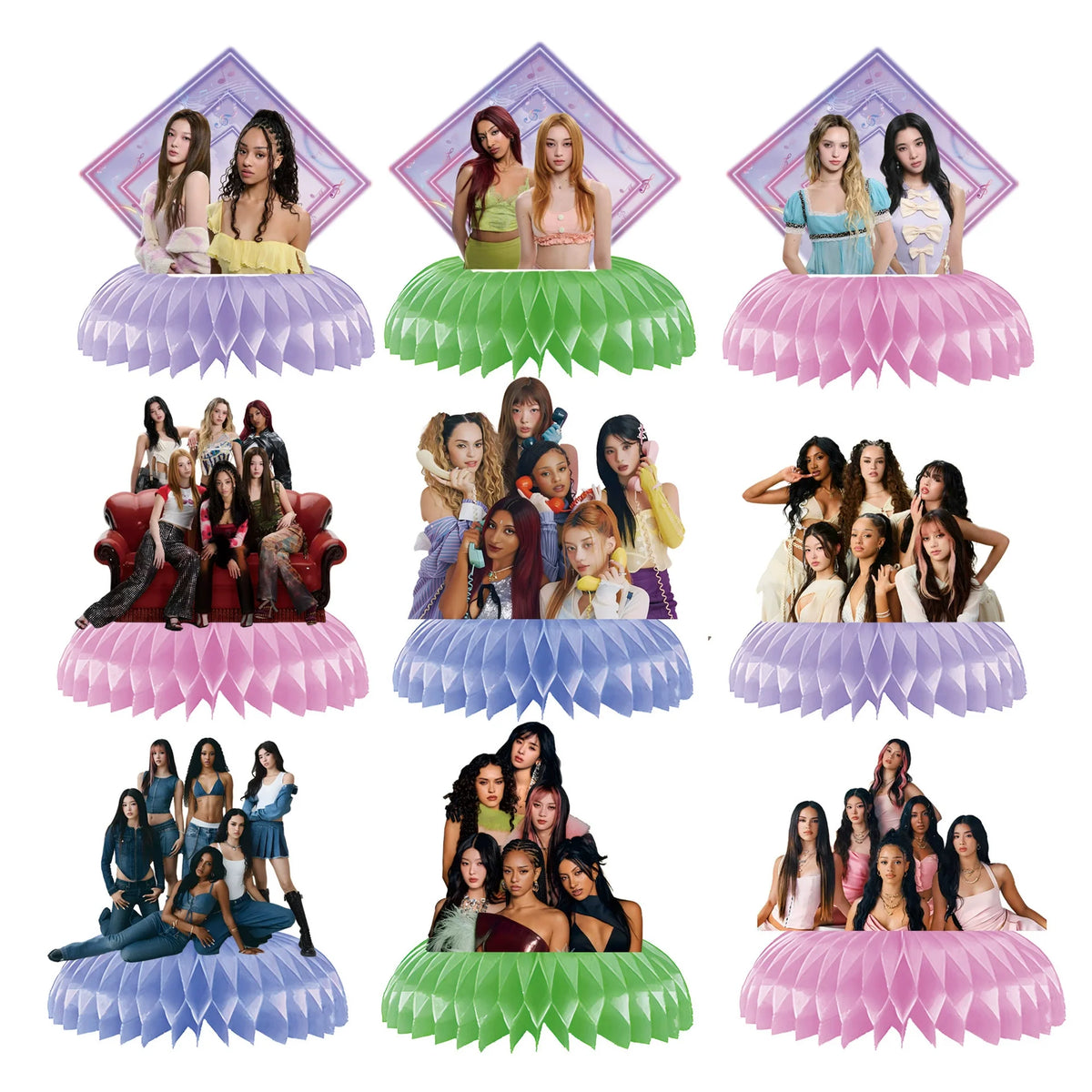 Idol K&Katseye Birthday Party Favors Bracelet Sticker Keychain Kpop Girl Balloons Party Decoration Fans Gifts Baby Shower Suppli