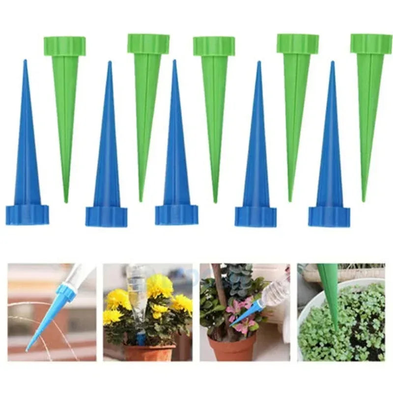 6-24pcs Auto Adjustable Drip Spike Water Bottle Irrigation System Self Dripper Automatic Device Indoor Plant Flower Greenhouse