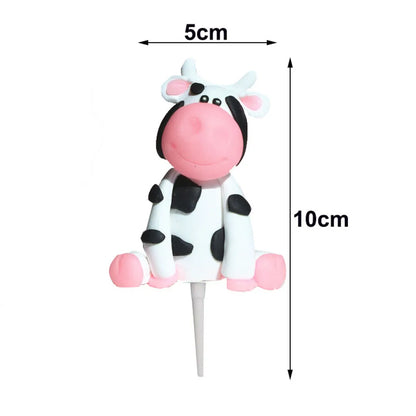 Cow Happy Birthday Cake Decoration Cow Cake Topper for Farm Cow Birthday Party Decoration Supplies