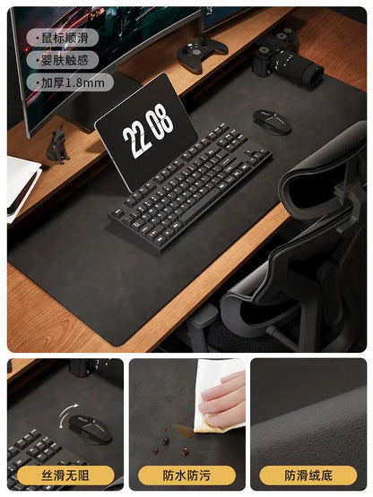 Luxury Crazy Horse PU Mouse Pads Xxl Waterproof  Desk Mat Protective Cover Large Mousepad Computer Laptop Non-slip Desk Pad