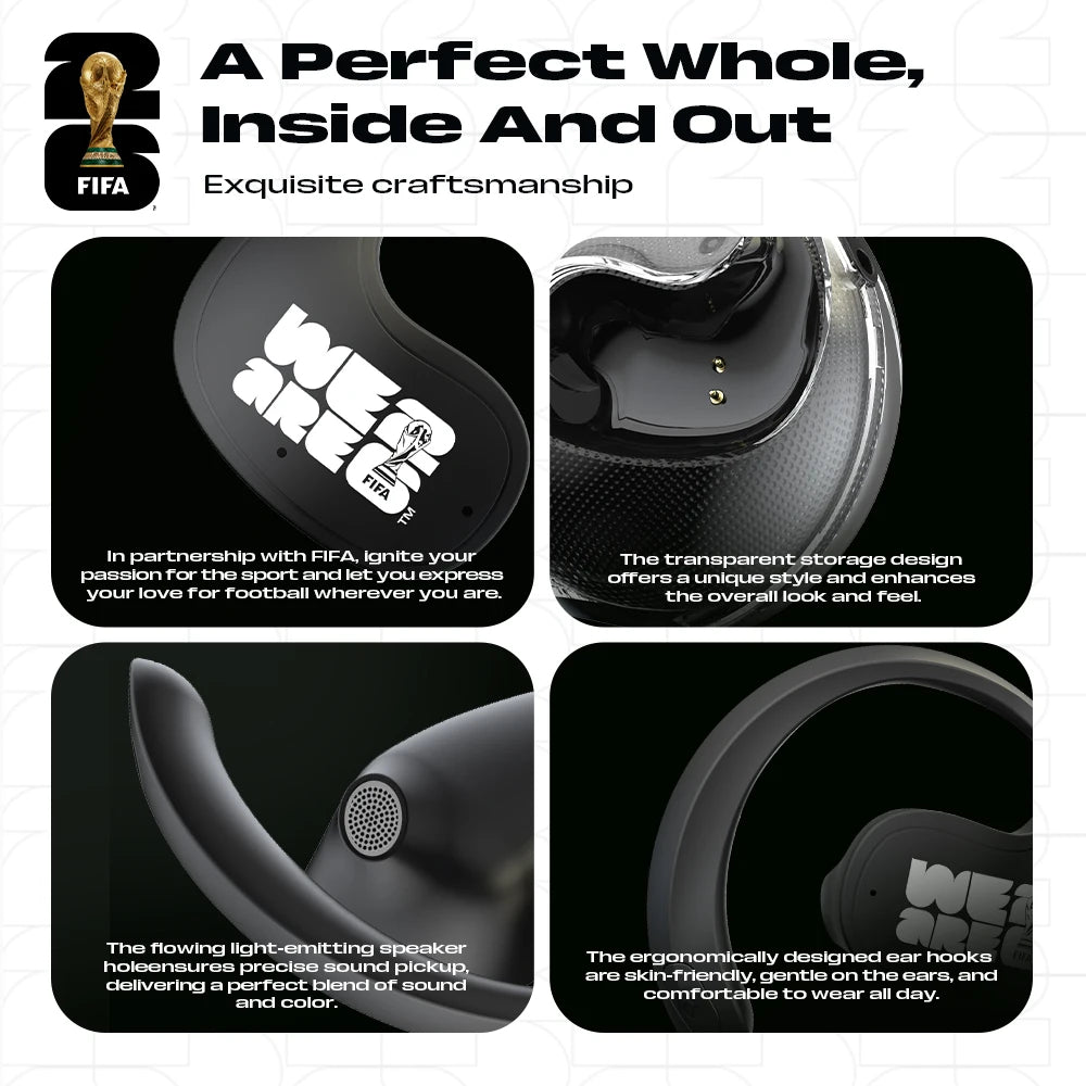 FIFA-F26E02 AI Translator Earbuds 138 Languages Real Time Two Way Translation Bluetooth 6.0 TWS Wireless Earbuds ENC Noise Cancelling 45H Battery 28ms Low Latency Gaming Headphones for Travel Business
