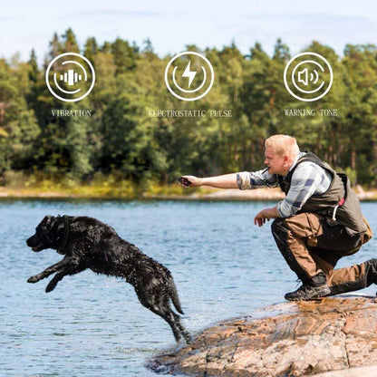 CC-PetPulse Electric Dog Training Device Remote Control Automatic Bark Stopper Collar Anti Bark Dog Collar Beep Alarm Waterproof