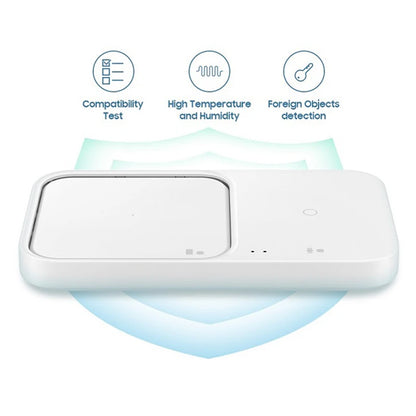 Wireless Charger Duo with Travel Adapter 15W,For Samsung Galaxy S23/S21/S10/S9/S8/Note20+/Smart Watch3-7 Airpods3 Qi EP-P5400