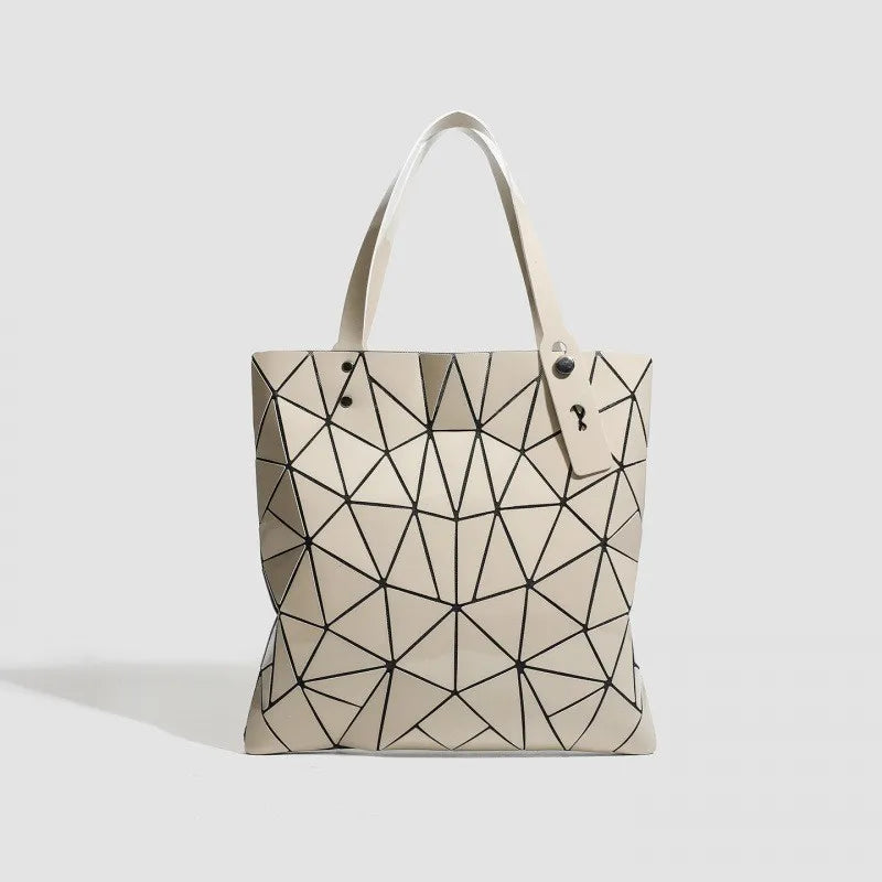 2026 Summer New Trendy Geometric Patchwork Rhombus Tote Bag Versatile Large Capacity Floral Handbag Shoulder Shopping Bag