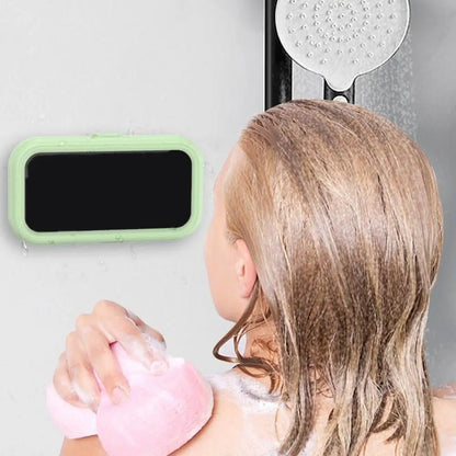 Upgraded 360° Rotating Bathroom Waterproof Phone Case Holder Waterproof Case with Touch Screen Wall Mount Shelf in Bathroom