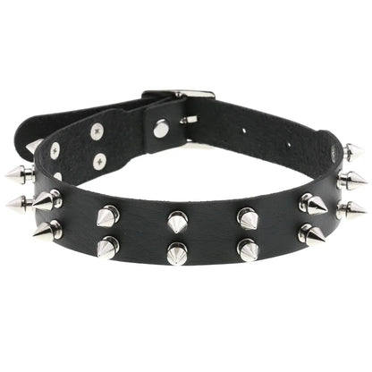 DIEZI Vintage Sweet Cool Hip Hop Rivet Choker Necklace Harajuku Gothic Club Black PU Leather Collar Torques Necklace Jewelry