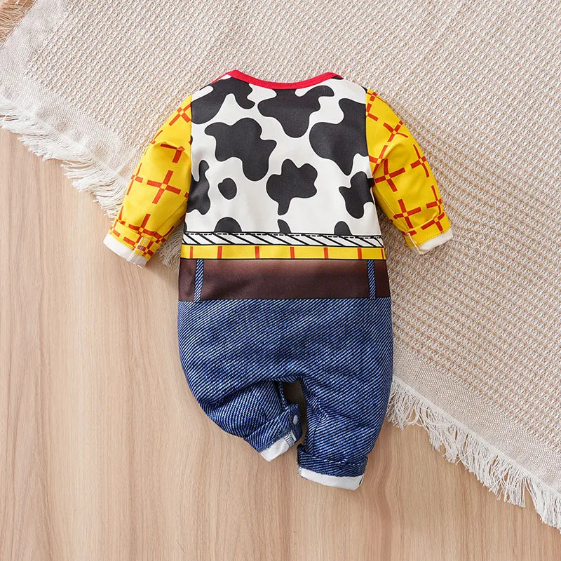 Newborn Knitted Baby Onesie Cartoon Boy Toddler Jumpsuit Romper Spring and Autumn Cute Cool Soft Comfortable Style Round Neck
