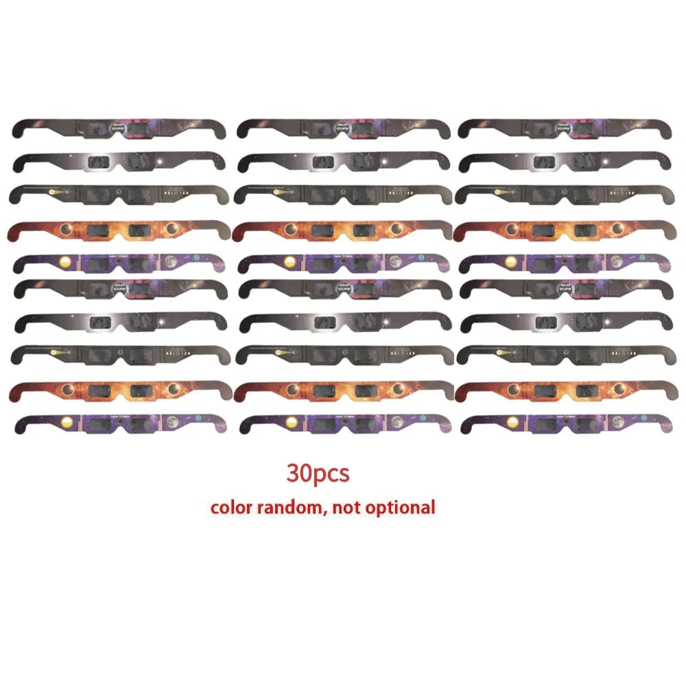 1-100pcs Paper Solar Eclipse Glasses Anti-uv Viewing Glasses Safe Shades Observation Solar Glasses Protect Eyes Random Color