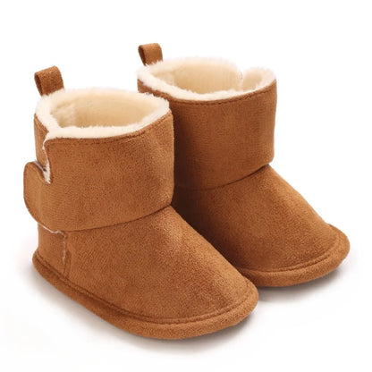 Winter Warm Snow Boots, Soft Sole Velcro Footwear, Baby Learning Walk Shoes for Newborn Infants 0-18M