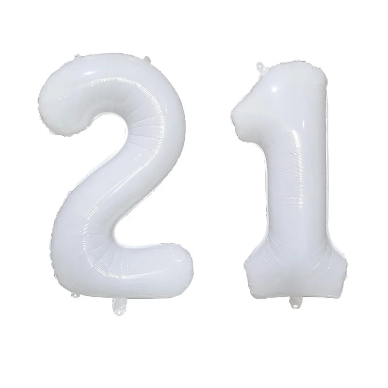 2Pcs 32 Inch Gold Silver Black Blue Red Helium Foil Number Balloon 16 17 18 19 20 21 Happy Birthday Party Decoration Supplies