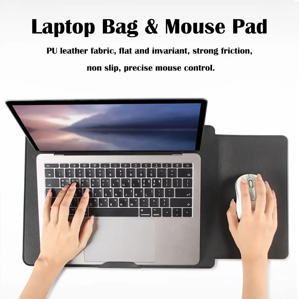 Portable 13 15 inch Adjustable Stand Laptop Sleeve with Mouse Pad Ultra Thin Tablet Case Portable Shockproof for HP/Dell/Surface