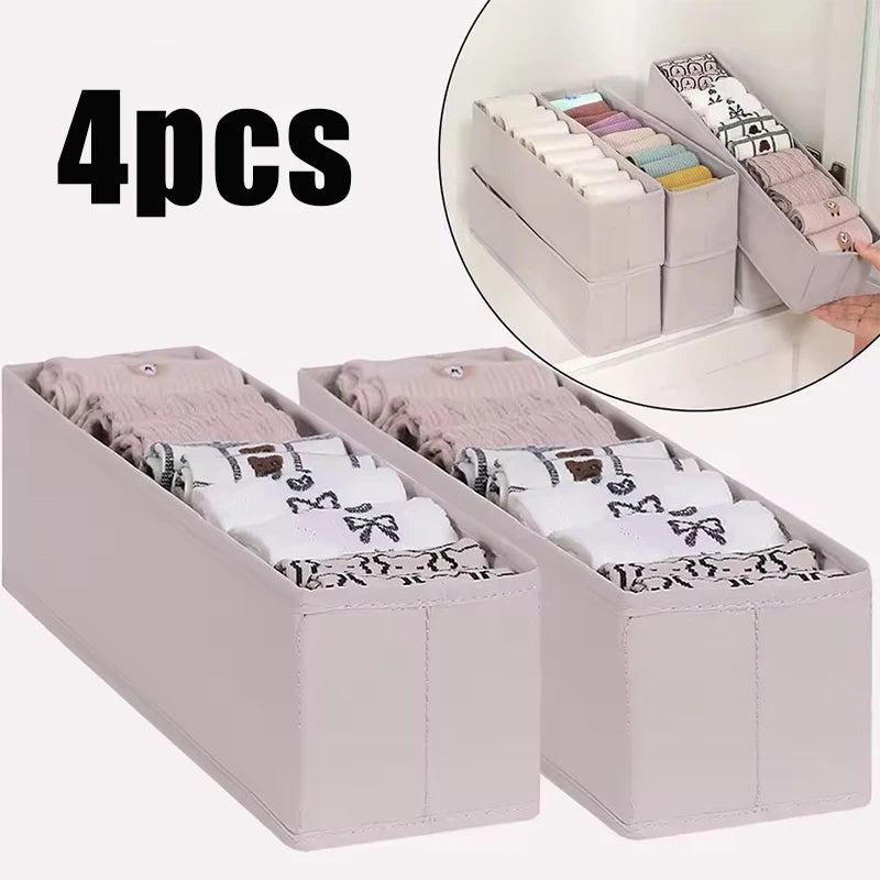 1/4pcDrawer Organizer Underwear Socks Storage Box Panties Storage Boxes Clothes Organizer Cabinets Drawers Bedroom Wardrobe Case