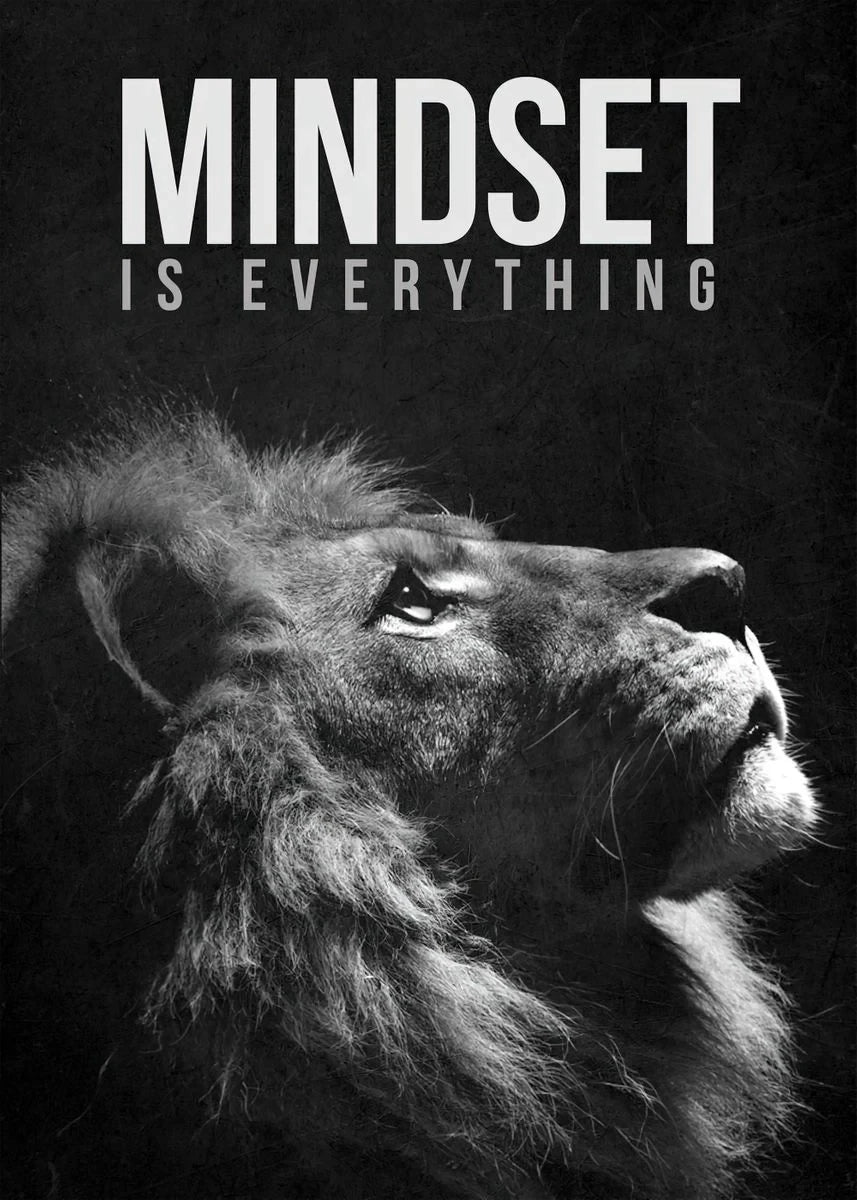 Motivational Quotes Success Poster Lion Mindset Is Everything Canvas Painting Print Art  Room Office Home Wall Picture Decor