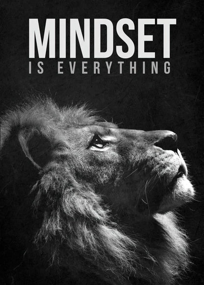 Motivational Quotes Success Poster Lion Mindset Is Everything Canvas Painting Print Art  Room Office Home Wall Picture Decor