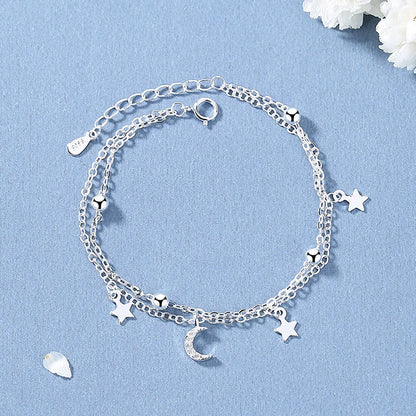 925 Sterling Silver Hollow Heart Bracelets for Women Girls Vintage