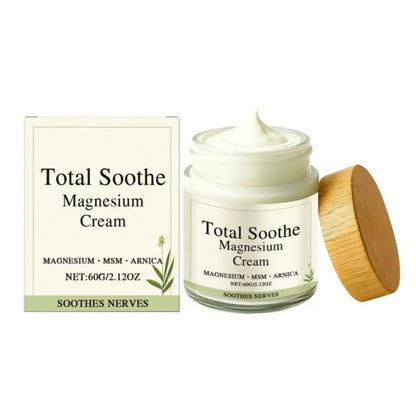 Total Relief Magnesium Body Cream, Nerve-Soothing Formula with MSM & Arnica for Daily Moisturizing & Skin Comfort Not Greasy