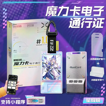 Monicard Magic Card Electronic Pass Badge NFC Bluetooth Smart Digital Badge Customizable GIF Screen Anime Trendy Pendant Gifts