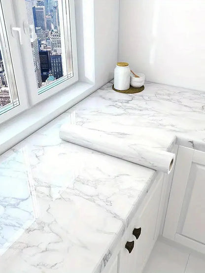 Kitchen Oil-Proof Film Stove Waterproof Moisture-Proof Self-Adhesive Wallpaper Countertop Cabinet Renovation Tile Marble Sticker