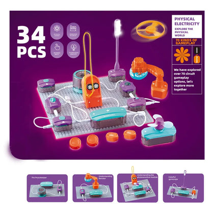 STEM Science Education Electronic Building Blocks Toy Physics Circuit Experiment Set Handmade Science Kit for Kids