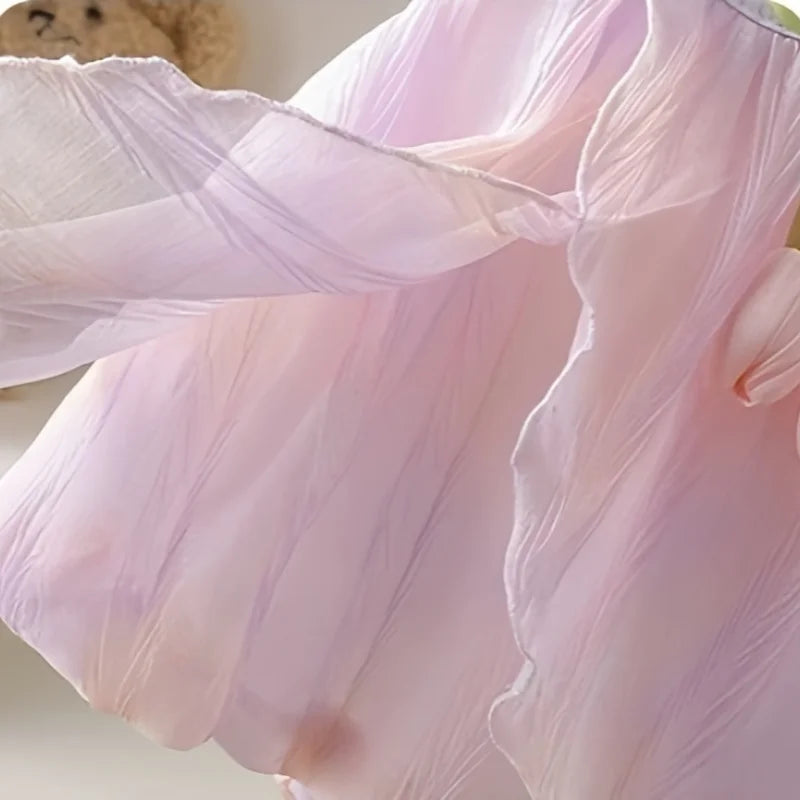 Adorable 0-24M Baby Girls Tulip Decor Bodysuit Summer Halter Sling Princess Romper Dress Soft Breathable Newborn Girls Onesie