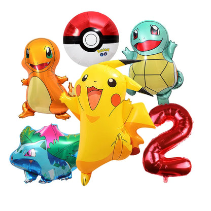 Pikachu Cartoon Balloon Garland Kit Lightning Foil Balloons Kids Birthday Party Supplies