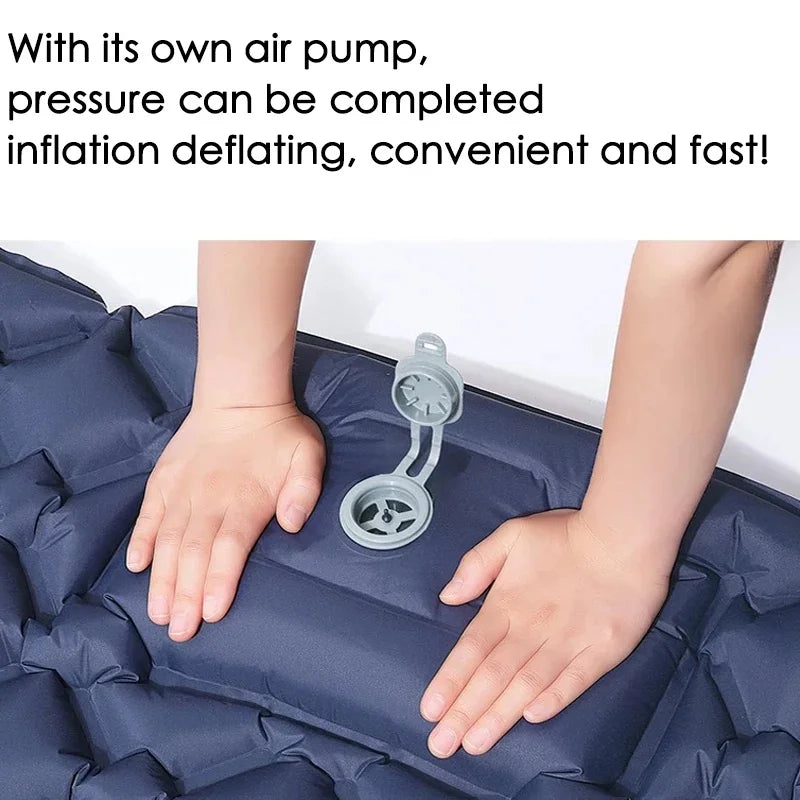 Outdoor Camping Sleeping Pad Folding Sleep Mat Beach Inflat Mattress with Pillows Ultralight Air Mat Travel Hiking New