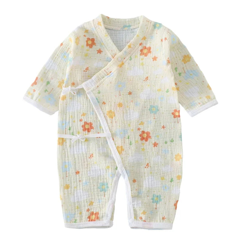 Baby Clothes Newborn Jumpsuit Girls Boys Muslin Cotton Long Sleeve Romper 0-24M