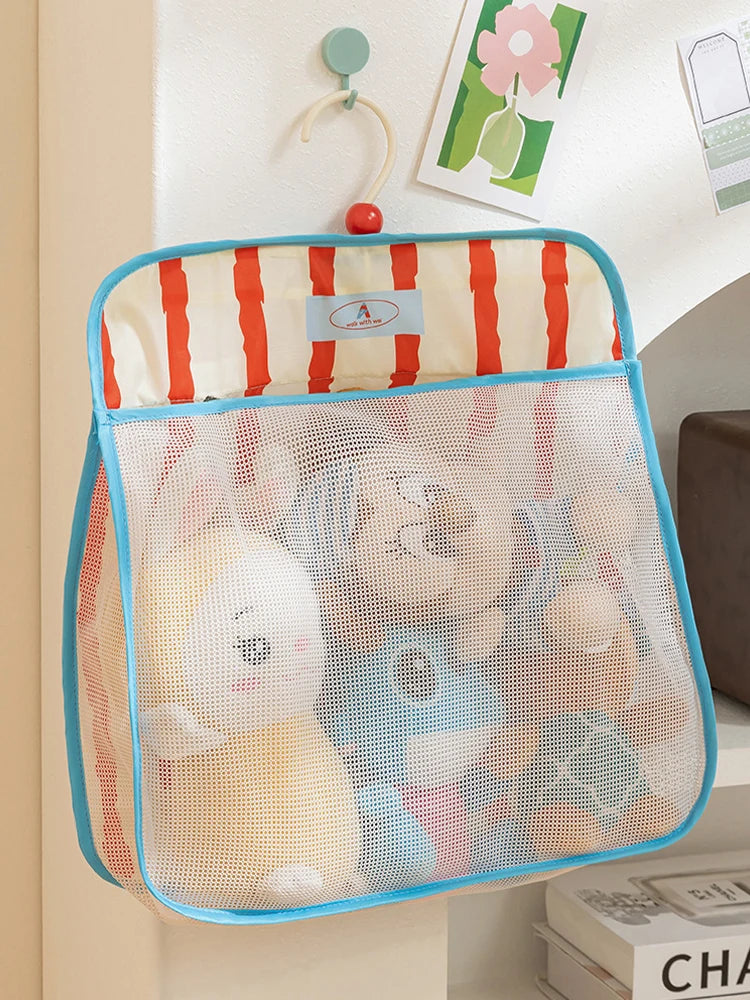 Hanging Mesh Storage Bag Wall Mounted Underwear Socks Organizer Macaron Color Closet Hanging Pouch For Home Bedroom