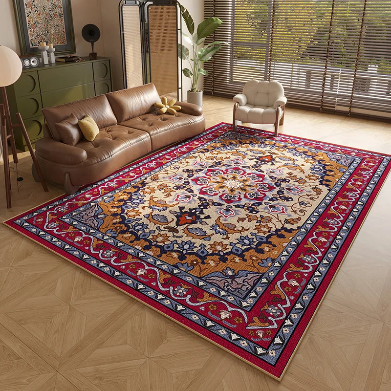 Persian Style Carpets for Living Room Anti-slip Cloakroom Rug American Bedroom Decor Retro Carpet Washable Study Soft Floor Mat