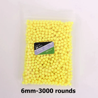 A 1000/2000/3000 Rounds Airsoft BBs Bullets 0.12g Hunting Shooting 6mm BB Strikeball Rifle Gun Plastic Balls Yellow Paintball