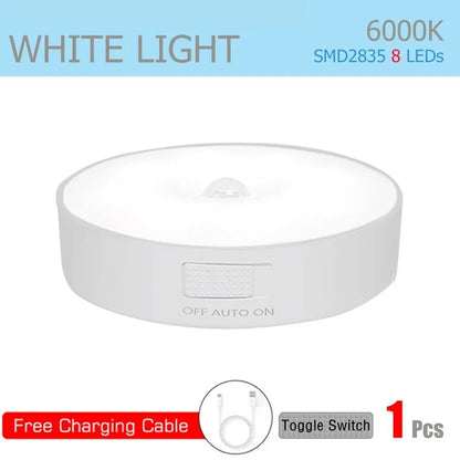 Motion Sensor Light Rechargeable Sensing In Dark Light Sensitivity USB LED Night Light Portable Wireless Magnetic Cabinet Lamp