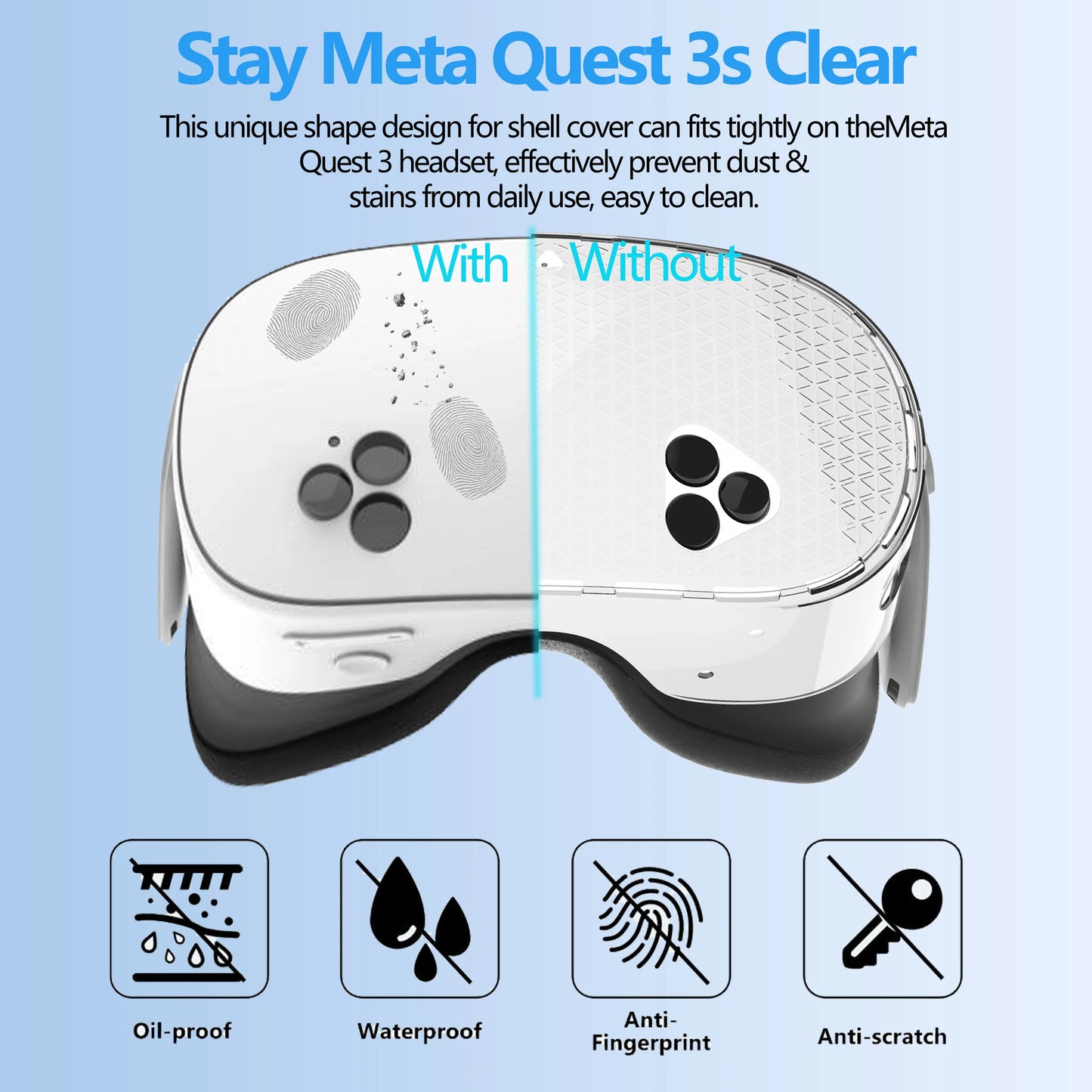 5 IN 1 Silicone Case For Meta Quest 3S VR Protector Lens Cap Soft Grip Cover Shockproof Durable Anti-scratch Accessories