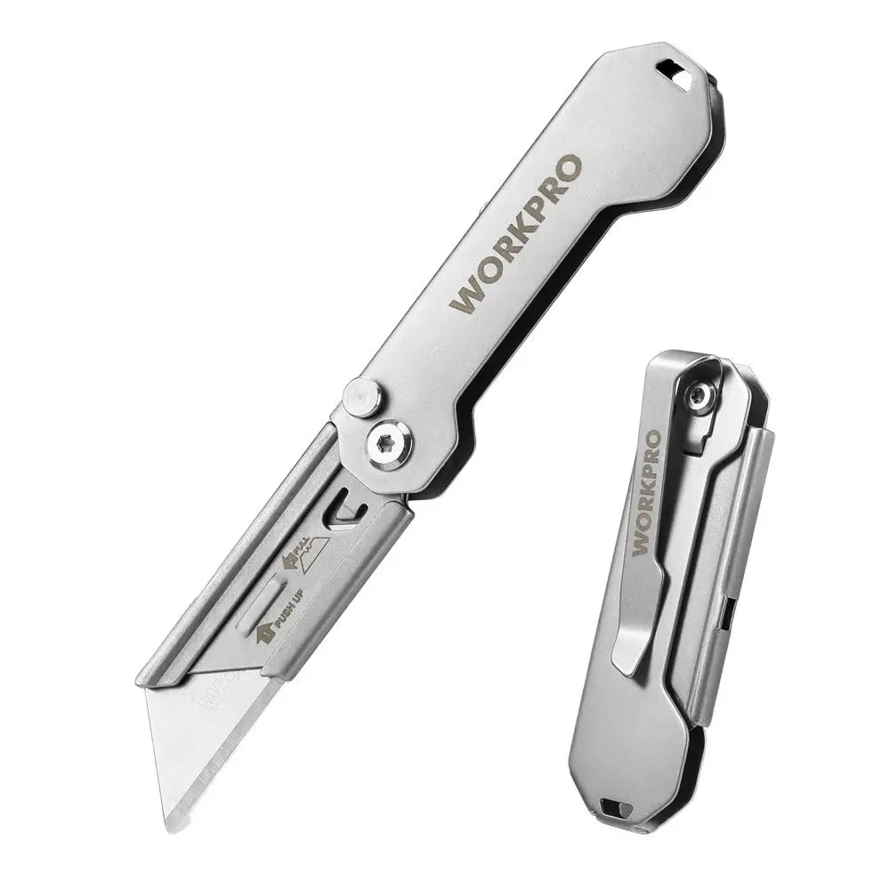 WORKPRO-Folding Pocket Utility Knife, Stainless Steel, Quick Change, Paper Cutter, Camping, Tourist DIY Hand Tools