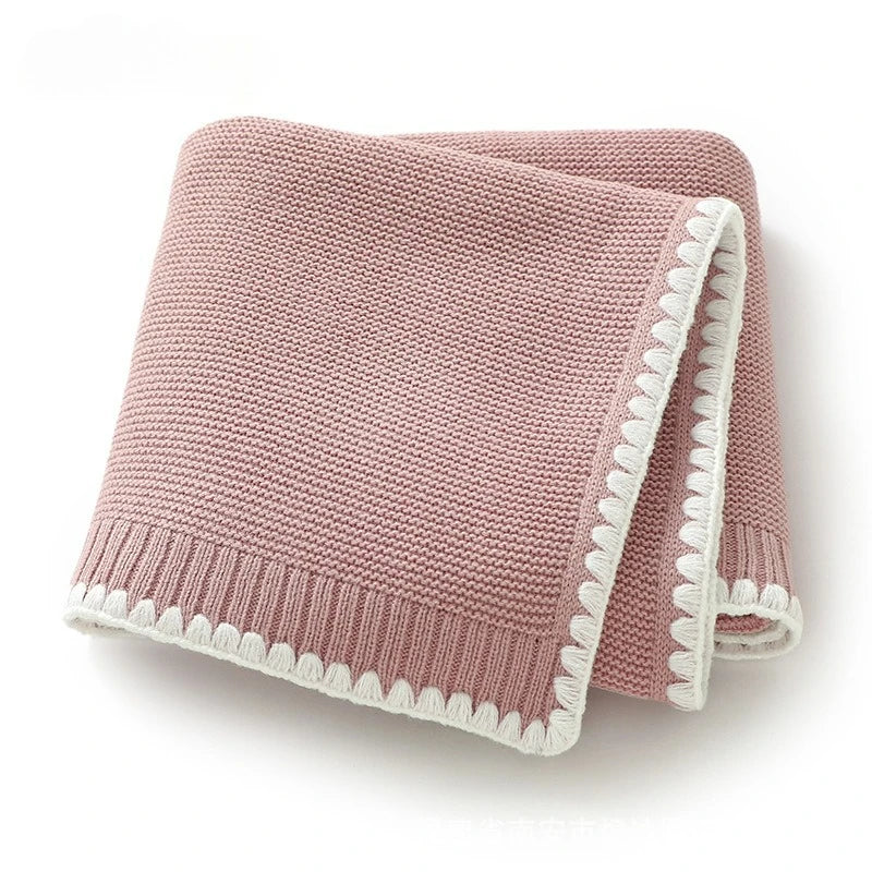 Personalized Name Breathable Baby Blanket Boys Girls Swaddle Wraps Newborn Nap Blankets Knitted Acrylic Infant Security Blankets