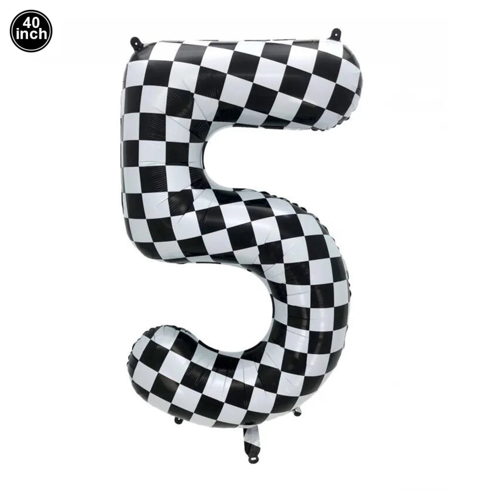 40'' Number Race Car Balloon Racetrack Balloon Truck Bike Wheels Tire Racing Car Theme Party Supplies Boys' Birthday Party Favor
