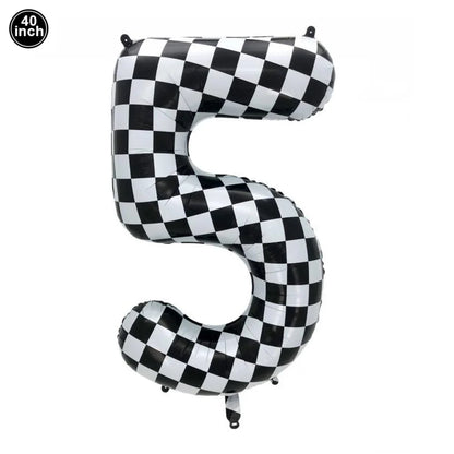 40'' Number Race Car Balloon Racetrack Balloon Truck Bike Wheels Tire Racing Car Theme Party Supplies Boys' Birthday Party Favor