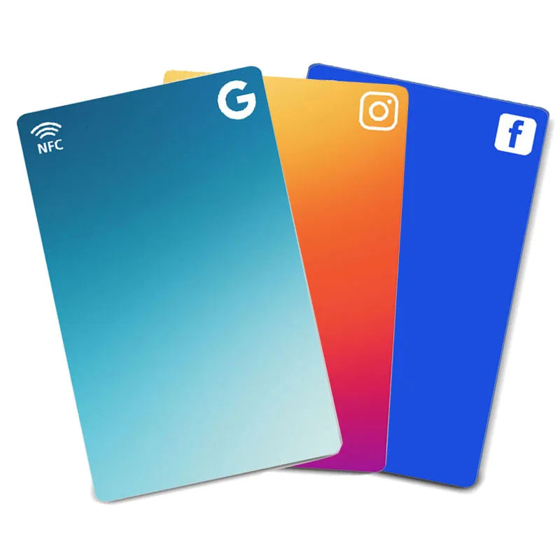 NFC Printing Cards for Qucik Link to Social Media Instagram Facebook Google Reviews Card Pop Up NFC Card