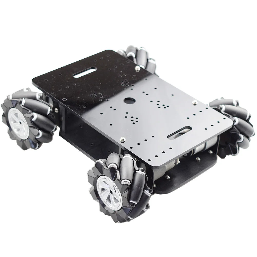 15KG Load 4WD 80mm Mecanum Wheel Robot Car Double Chassis Kit with DC 12V Encoder Motor for Arduino DIY Project STEM Toy
