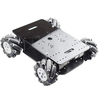 15KG Load 4WD 80mm Mecanum Wheel Robot Car Double Chassis Kit with DC 12V Encoder Motor for Arduino DIY Project STEM Toy
