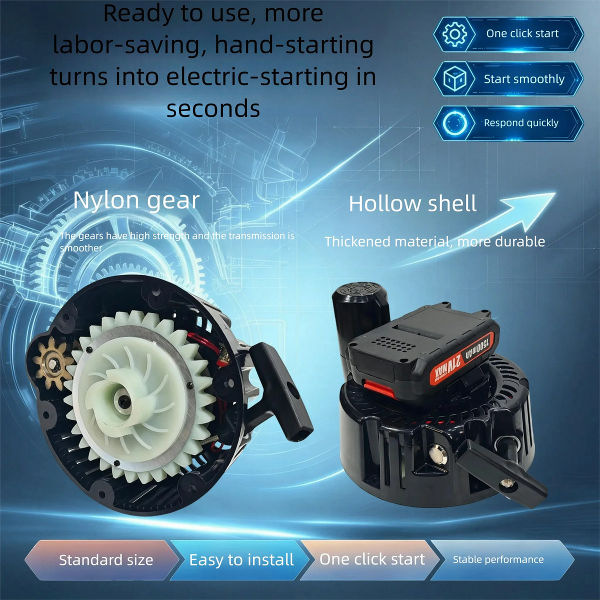 GX160 GX200 GX35 168F 170F Pull Start Recoil Starter Plate 52cc 58cc Chainsaw Electric Start Generator Micro Machine Wholesale