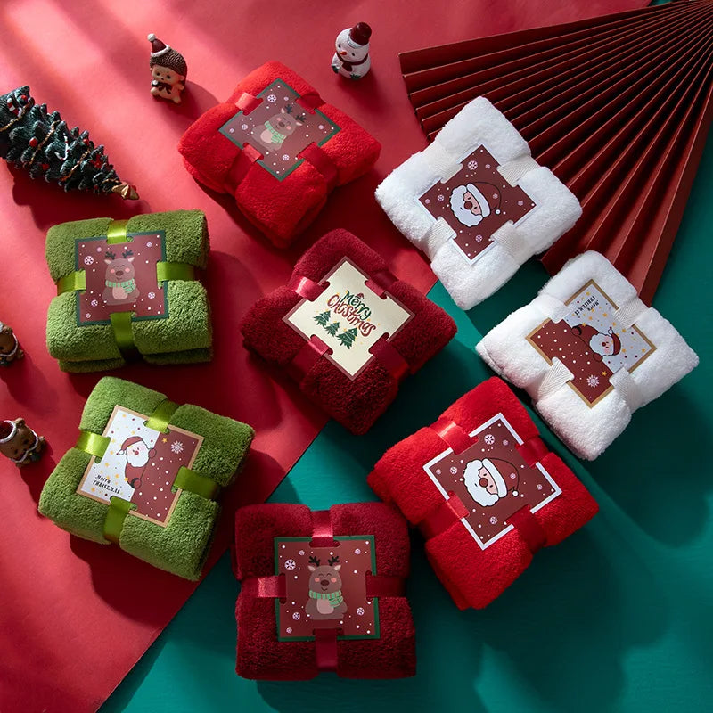 Christmas Face Towel, , Souvenir, Creative Gift Towel, Soft and Highly Absorbent Pure Cotton Material, Perfect for  Bathroom