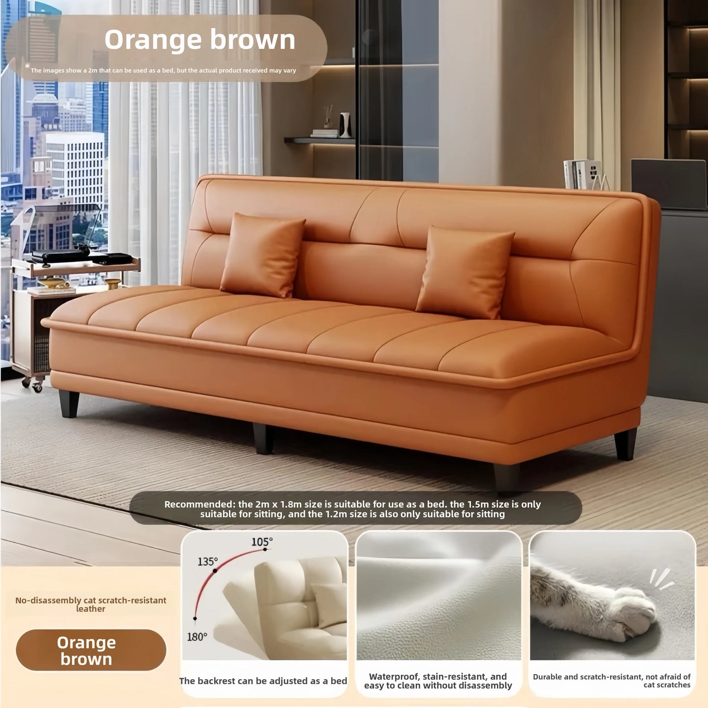 Stable Sofa living room small apartment bedroom folding sofa bed dual-purpose simple modern new small sofasturdy and durable
